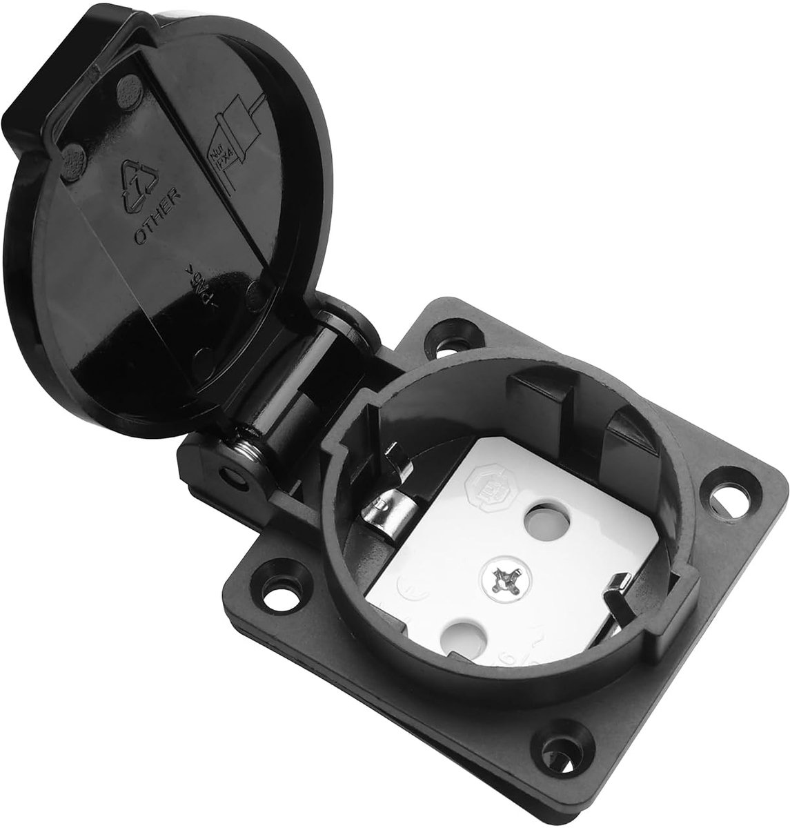 Waterdichte wandcontactdoos 50 x 50 mm - met scharnierend deksel - IP55 - voor buitengebruik - ShopVlot