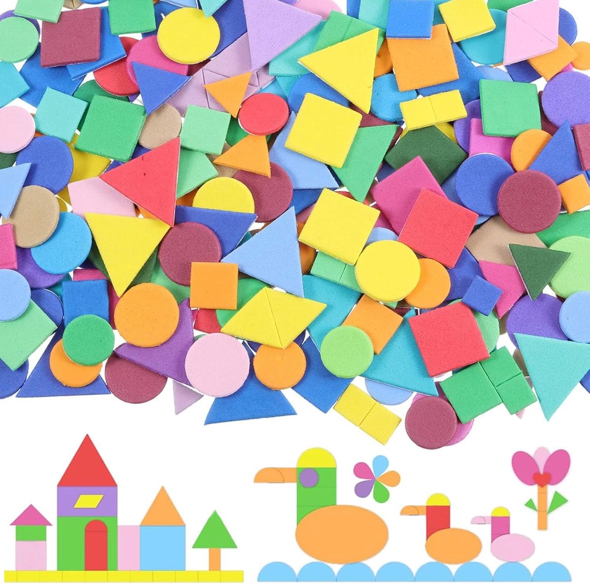 Schuimrubberstickers - zelfklevend - geometrische vormen - ideaal voor creatieve projecten - ShopVlot