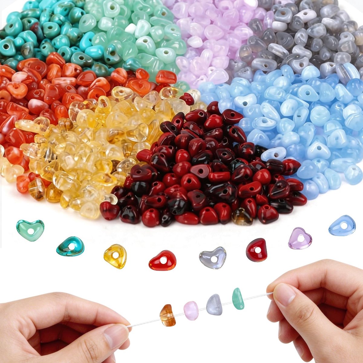 Solidchoice - 800 Glasparels in 8 Kleuren voor Sieraden Maken