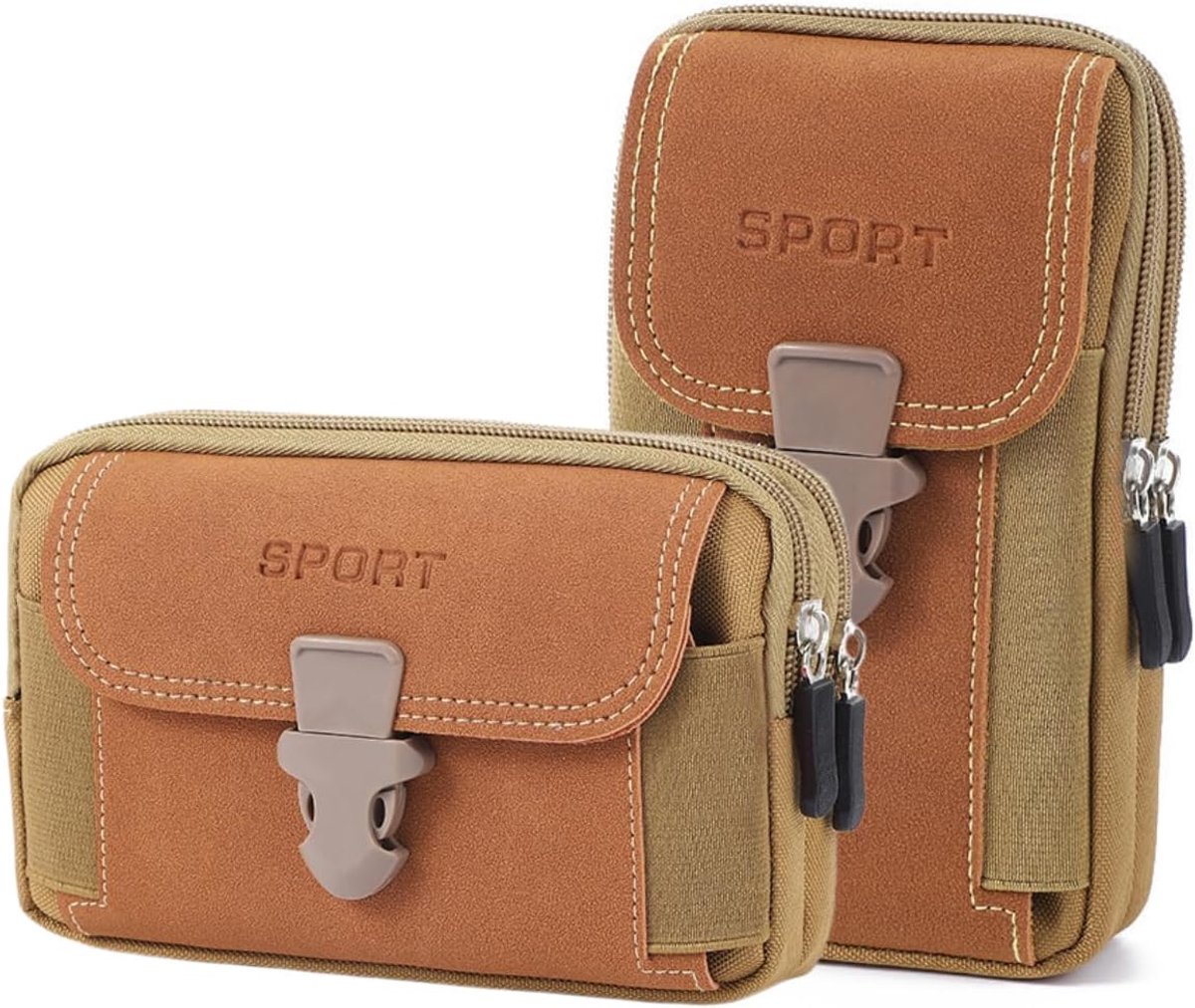telefoonhouder riem tas 2 stuks - heuptas voor heren - compact en licht - ideaal voor reizen - ShopVlot