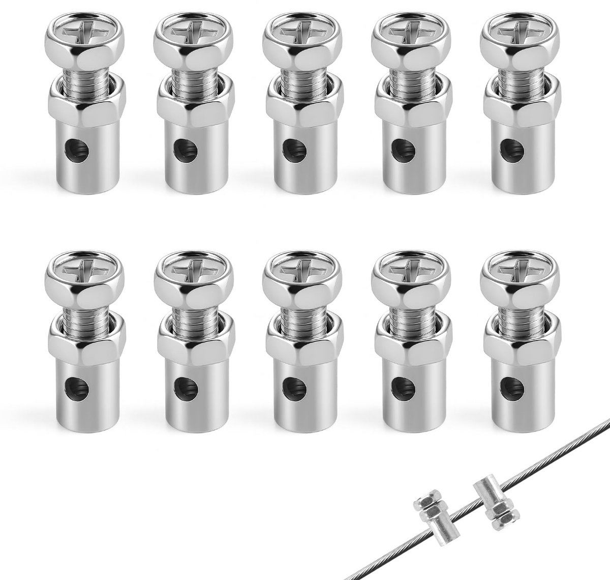 Solidchoice - 10 Stuks Koperen Kabelbinders met 2,5 mm Gat voor Tuintractoren en Motorfietsen