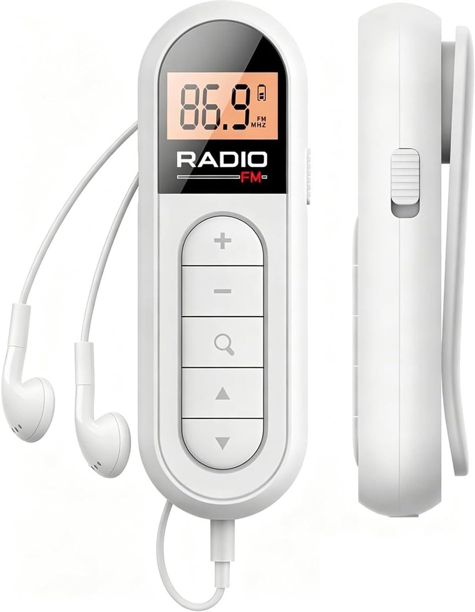 Draagbare Radio - Mini Ontvanger - Luisteren naar Uitzendingen - Automatische Zender Zoekfunctie - 12 x 9 x 3 cm