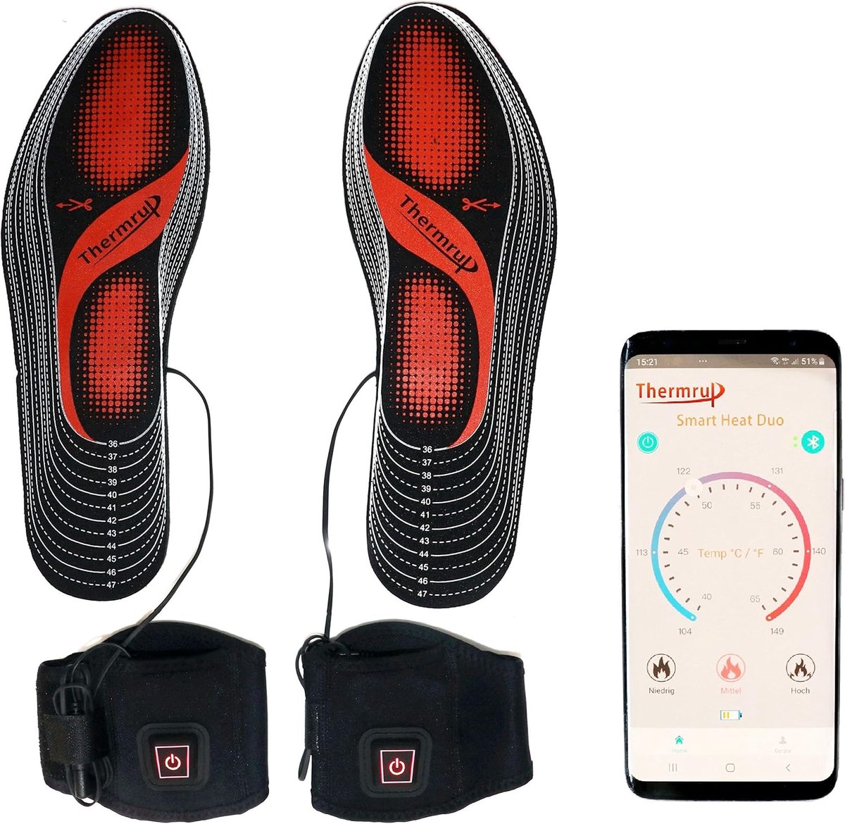 Thermrup App-Controlled Smart Heated Insole, Size: 35-48 (Can be Cut to Size) - ShopVlot