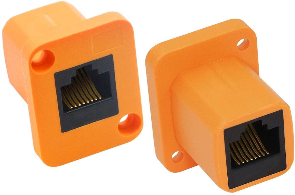 D-Type Module RJ45 Ethernet Adapter , Cat6 Panel Mount Socket/Socket Extension LAN Network Connection , for Computers - ShopVlot