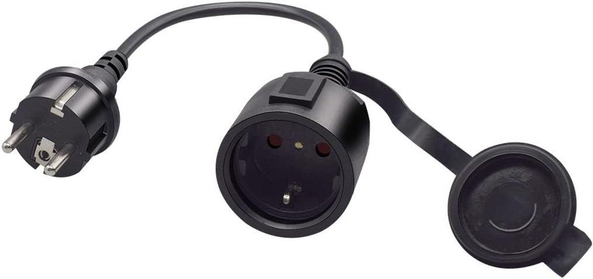 Shucko Extension Cable, Schuko Europe Plug to Socket Extension Cable, 16A 250V, 2-Pin Safety Plug Power Cable with - ShopVlot