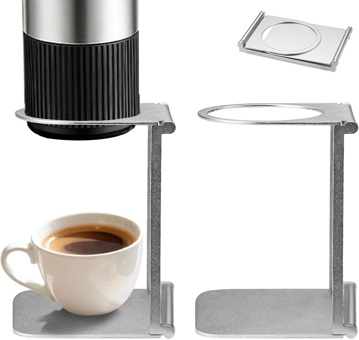 Draagbare koffiezetapparaatstandaard, opvouwbare aluminium giet over koffiedruppelhouder voor espressomachines - ShopVlot