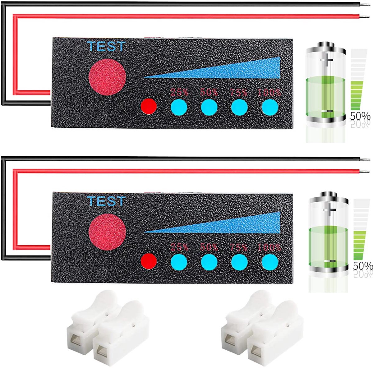 Pack of 2 3S 12.6 V Lithium Battery Capacity Indicator, Module, Battery Capacity Indicator, Li-ion Battery Percentage - ShopVlot