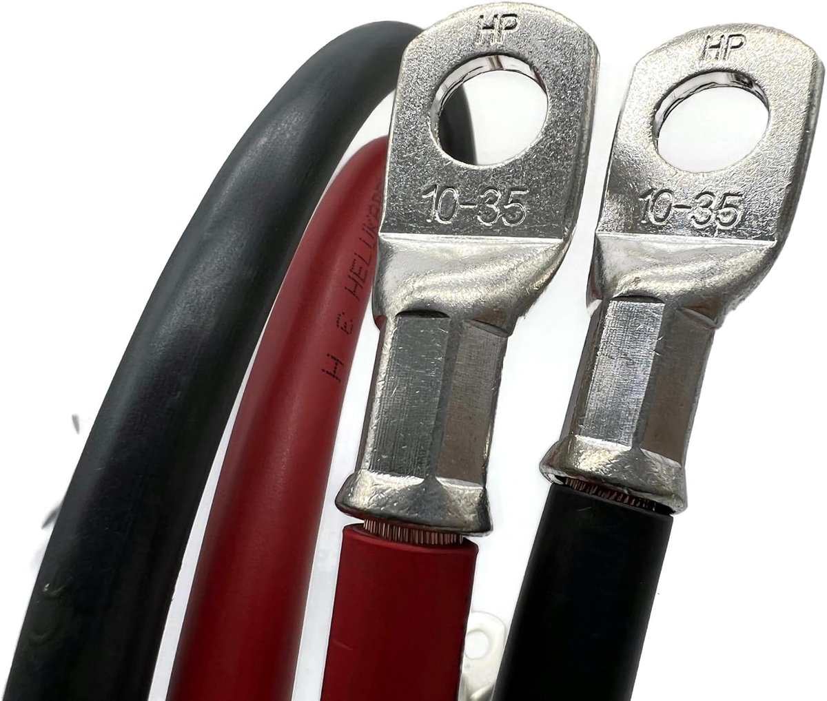 Exoda Battery Cable Set 35 mm² 100 cm with cable lugs M10 Red and Black for Car Motor Boat versatile high flexibility - ShopVlot