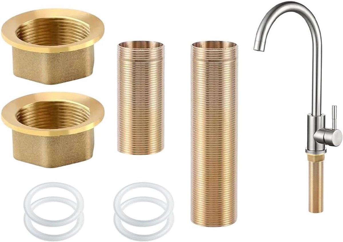 Anlising Pipe Nuts 2 Pcs Cold Hot Water Brass Cold Water Tap Counter Nut, Tap Extension Extension for Faucet - ShopVlot