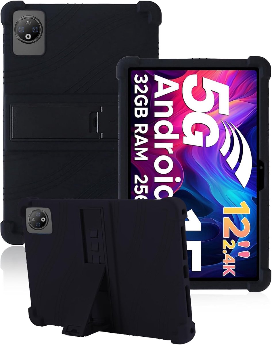 Siliconen hoes voor Doogee V Pad 12 inch tablet – premium hoes met precieze openingen, anti-shock, anti-kras - ShopVlot