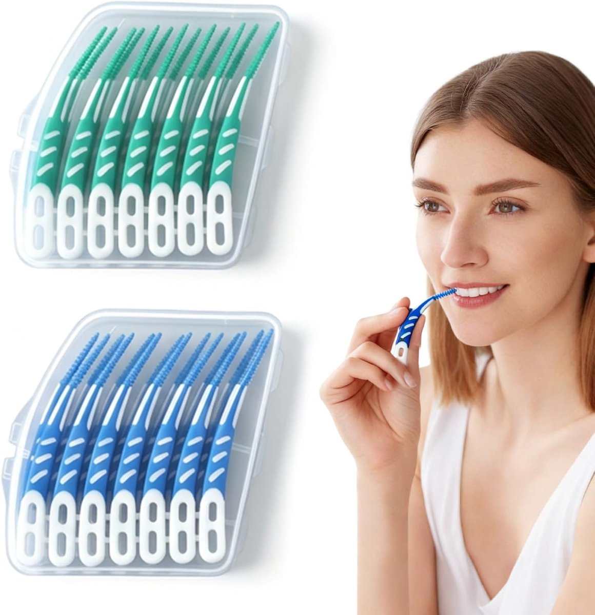 120 Stück Interdentalbürsten Silikon, Zahnzwischenraumbürsten Silikon Zahnstocher Zahnreinigung Zwischenräume - ShopVlot