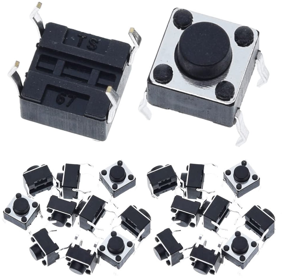 100-Pack 6x6x5mm Miniature Micro Momentary Tactile Tact Touch Pushbutton Switch Quality Switch SPST - ShopVlot
