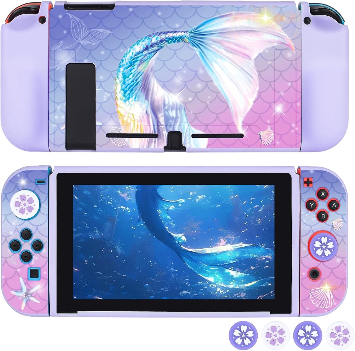 DLseego Compatible with Switch Case, Soft Shock Absorption for Dream Ocean Theme Switch Switch, 4 Inch Grip Caps - ShopVlot