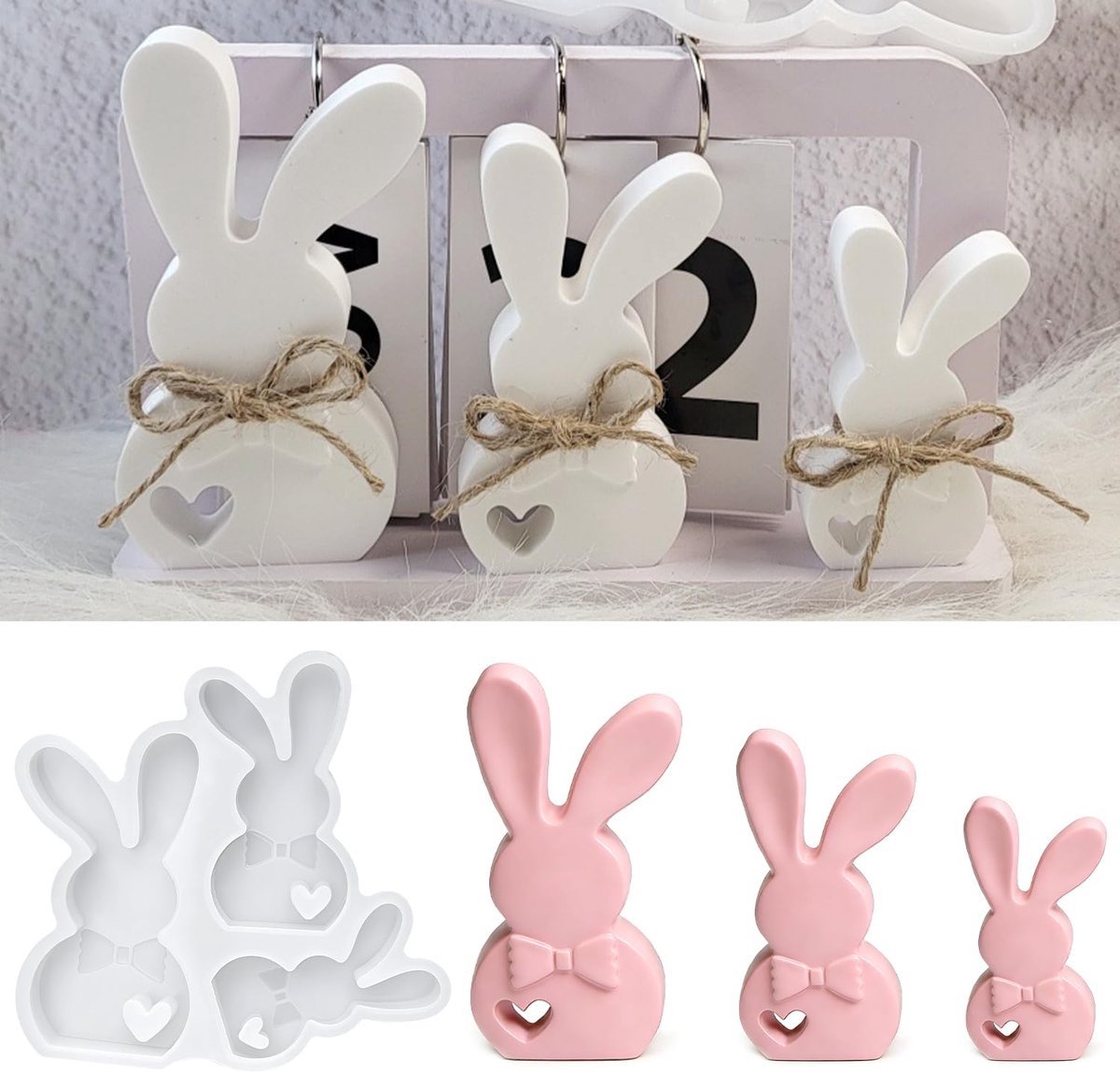 Silicone Casting Moulds for Easter, DIY Silicone Mould, Easter Bunny Casting Mould, Easter Bunny Plaster for Casting - ShopVlot
