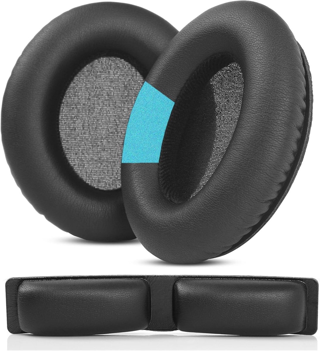 KNS8400 Ear Pads Headband Ear Pads Replacement Compatible with KRK KNS 8400 KNS 6400 Headphones Protein Leather Black - ShopVlot