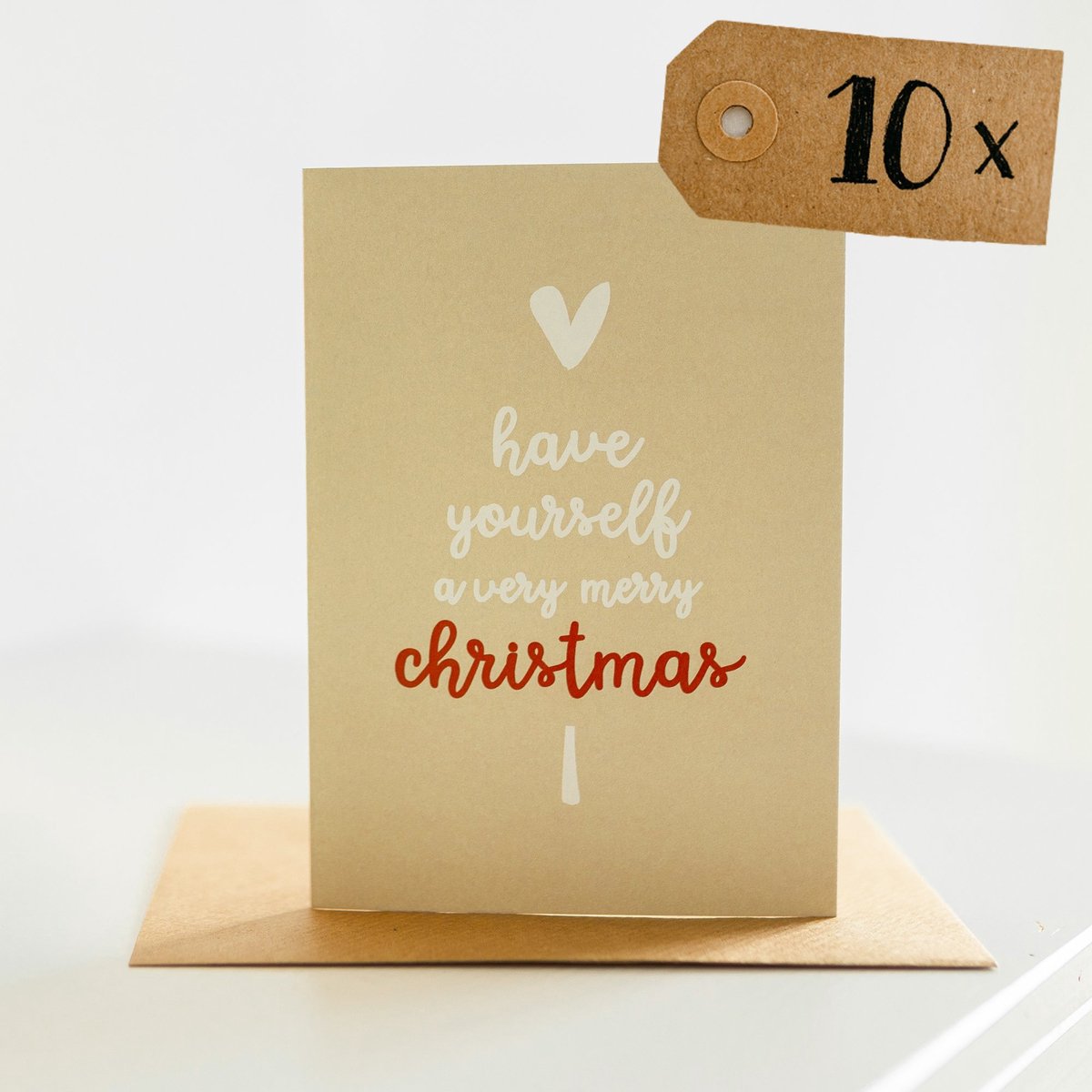 10x hippe kerstkaarten (A6 formaat) - kerst kaarten om te versturen - kaartenset - kaartjes blanco - kaartjes met tekst - luxe kerstkaarten - feestdagenkaarten - kerstkaart - wenskaarten