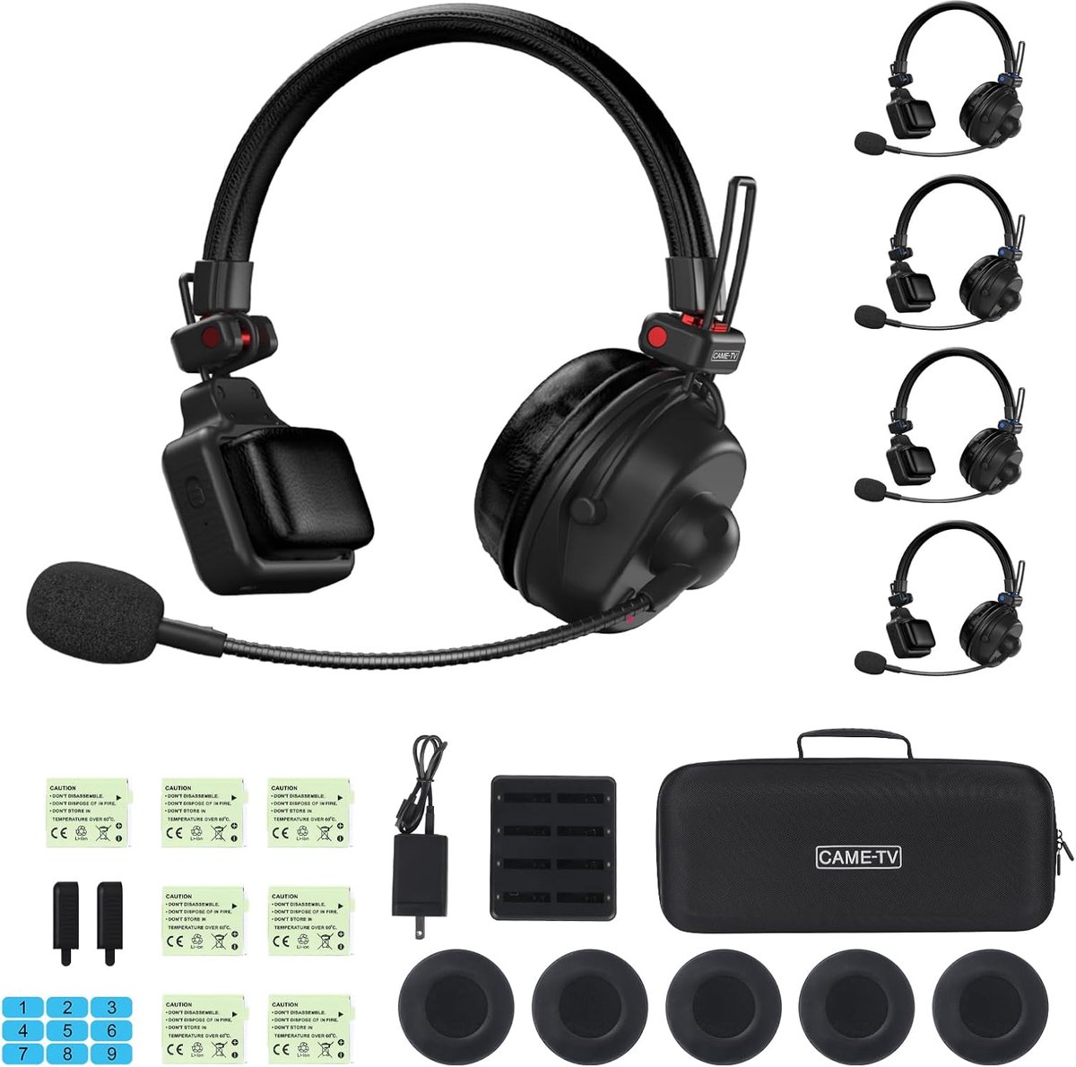 cametv WAERO PRO Wireless Intercom Headset System - Full Duplex 1.9GHz wireless intercom, up to 9 users without hub - ShopVlot