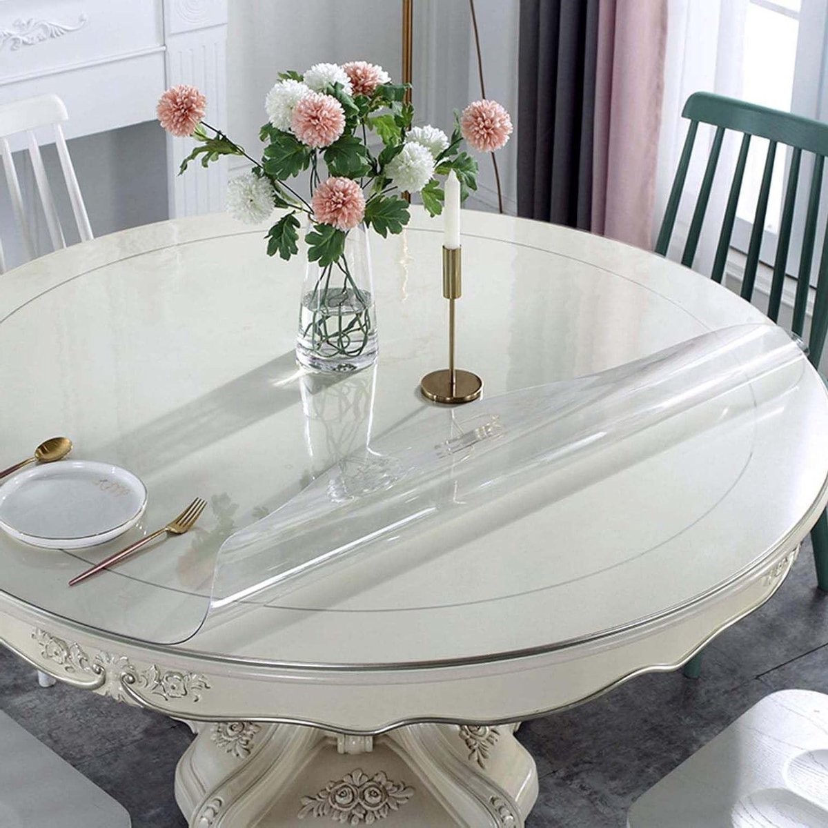 Transparant Tafelkleed - Tafelbeschermer PVC - Tafel Beschermen - 3mm Dik Materiaal - 76 cm - Transparant