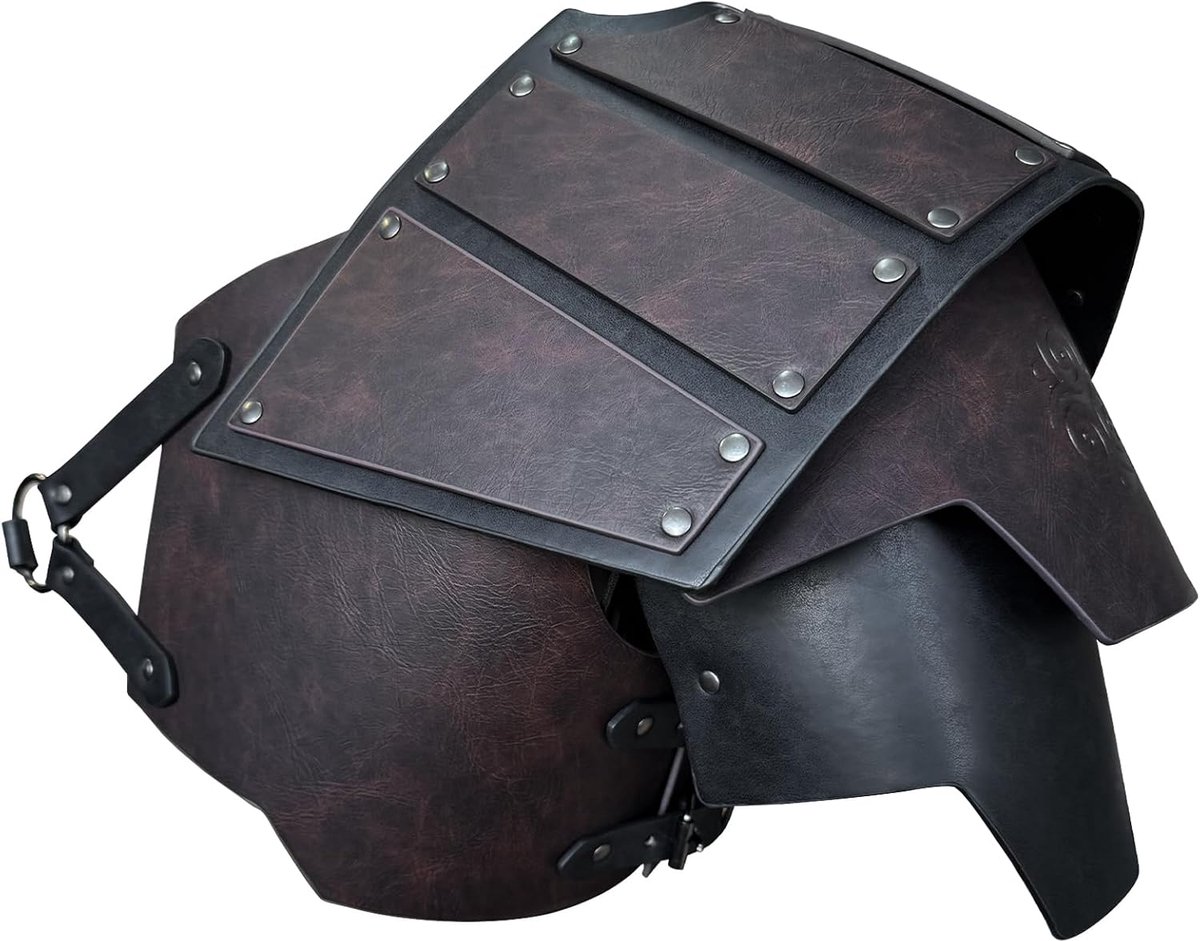 HiiFeuer Viking Faux Leather Single Pauldron Armadura de Hombro, Retro Medieval Knight Shoulder Armor for LARP/Cosplay - ShopVlot