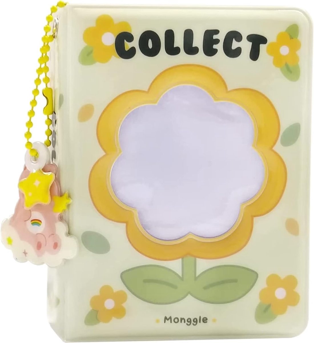3 Inch Mini Photo Album Kpop Photo Card Holder, Flower Hollow Photo Cards ID Holder with Hanger 40 Pockets - ShopVlot