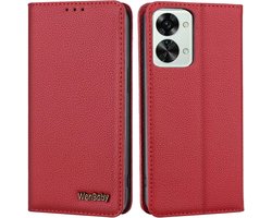 2022 geüpgraded telefoonhoes voor OnePlus 11 5G, echt leer, inklapbaar, schokbestendig, magnetisch met eersteklas - ShopVlot