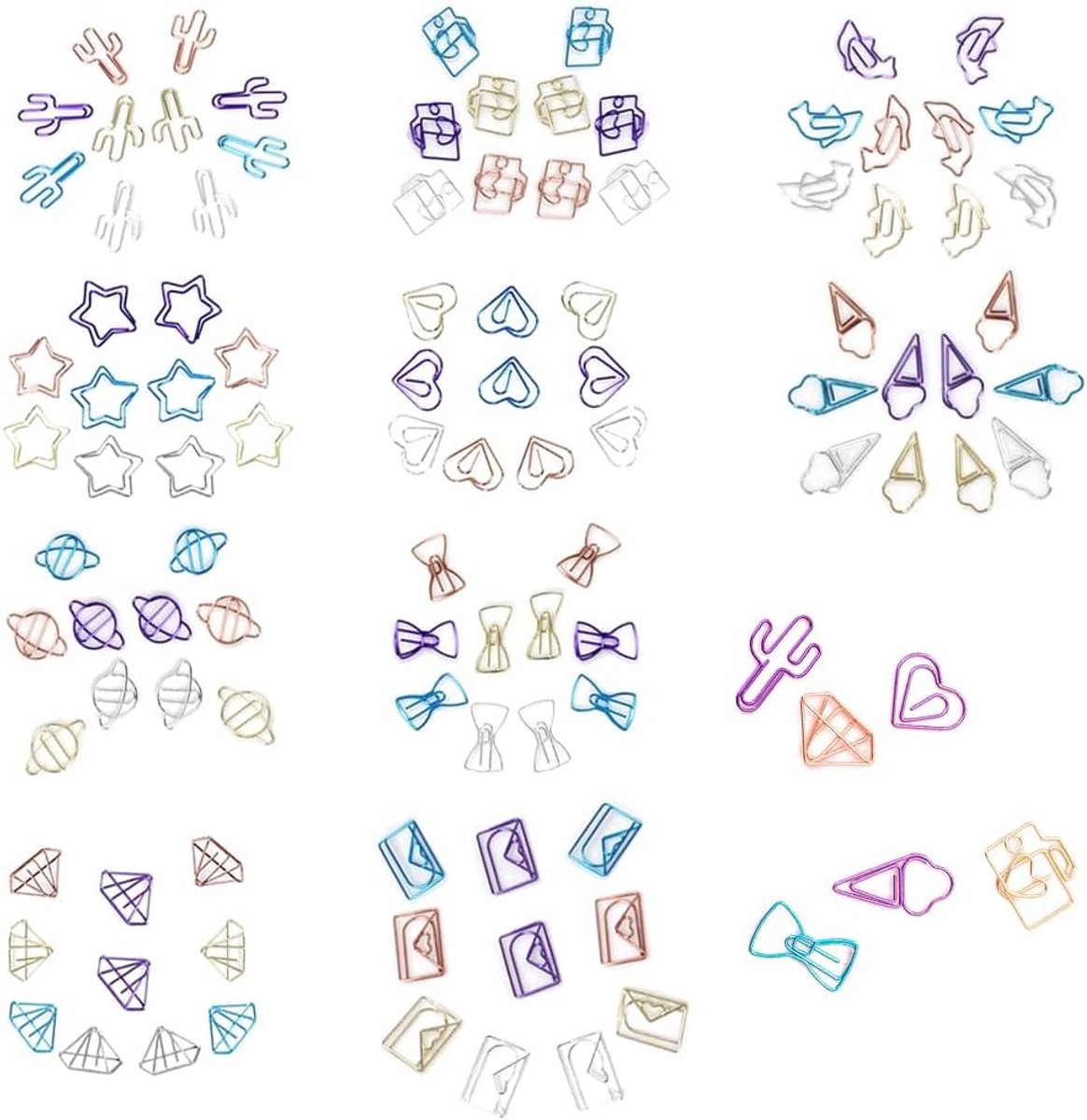100 Pcs Cute Paper Clips, Metal Bookmarks, Folder, Pin, Memo Clip, Planner Clip for Pageing, Organizing, Documents - ShopVlot
