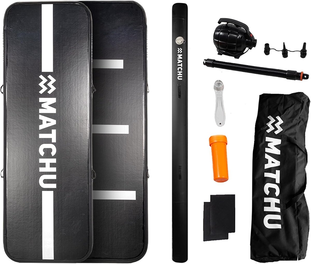 MATCHU - AirTrack - Gymnastics mat - Inflatable - 3x1 M - Including Electric Pump, Storage Bag and Repair Kit - ShopVlot