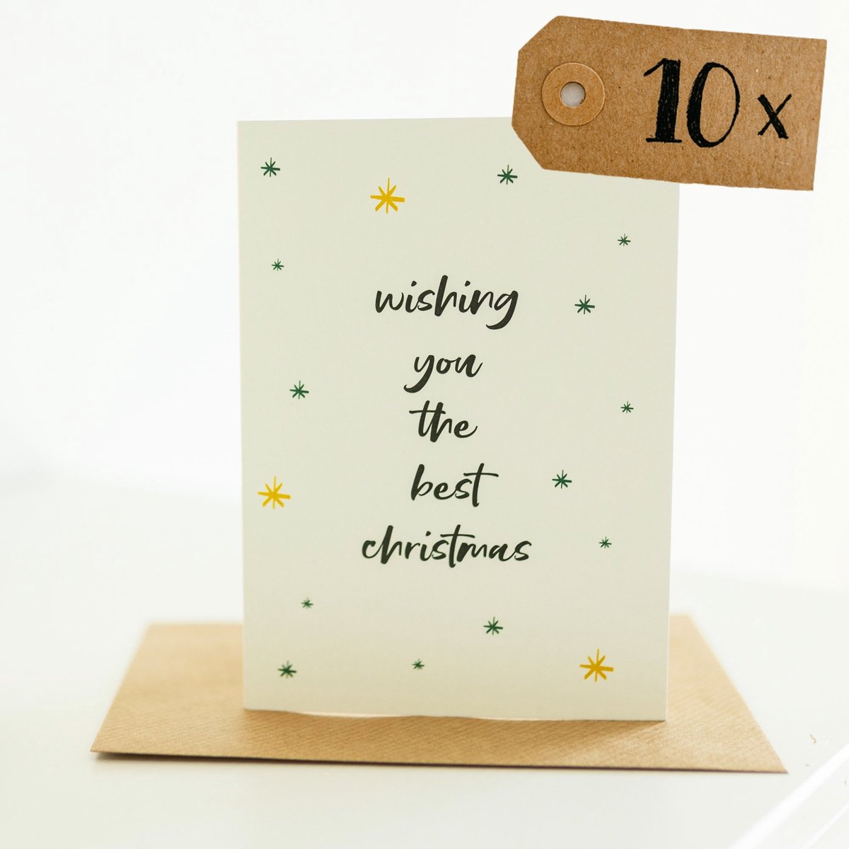 10x hippe kerstkaarten (A6 formaat) - kerst kaarten om te versturen - kaartenset - kaartjes blanco - kaartjes met tekst - luxe kerstkaarten - feestdagenkaarten - kerstkaart - wenskaarten