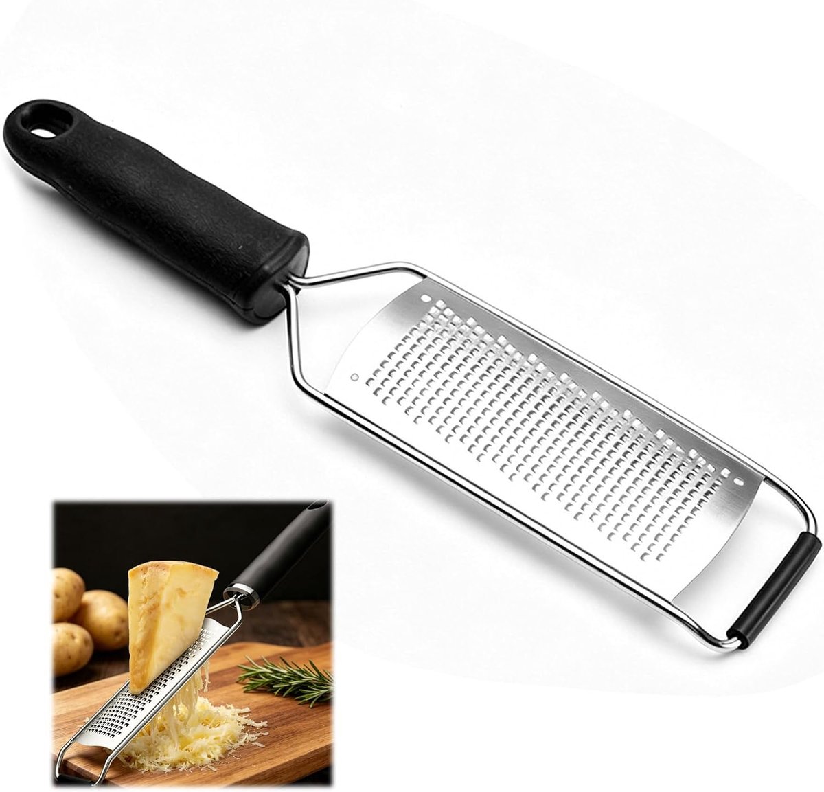 Multifunctional cheese grater & lemon zest, fine grater with razor-sharp stainless steel surface, dishwasher safe - ShopVlot