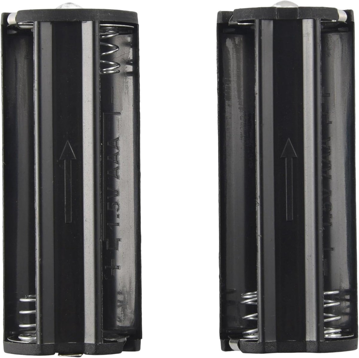 Batterijhouder voor 3 x 1,5V AAA batterijen - 2 stuks - zwart - ideaal voor zaklampen - ShopVlot
