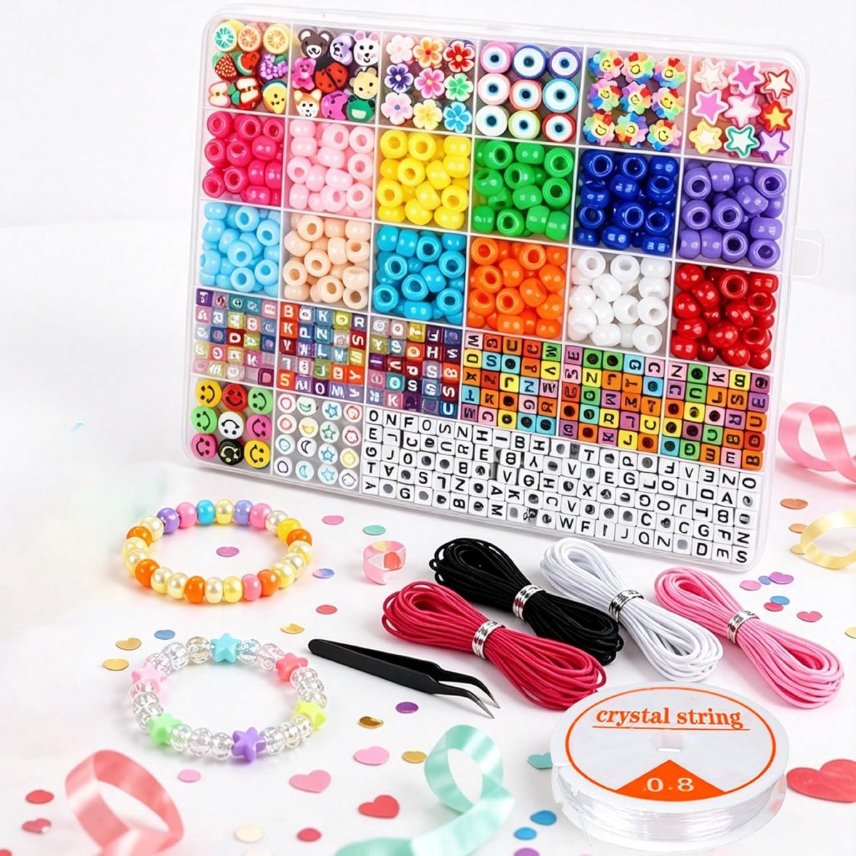 ponykralen set 818 stuks - kleurrijke letterkralen - voor armbanden en sieraden - creatief hobbyplezier - ShopVlot