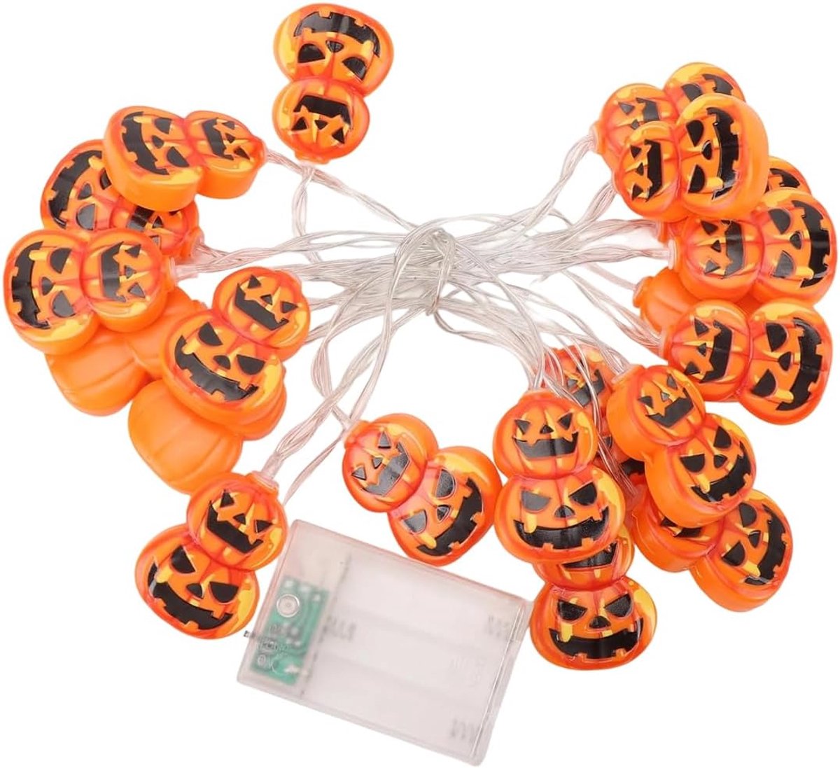 Halloween mini led-pompoenverlichting - warmwit - 10 lampen - ideaal voor sfeervolle decoratie - ShopVlot