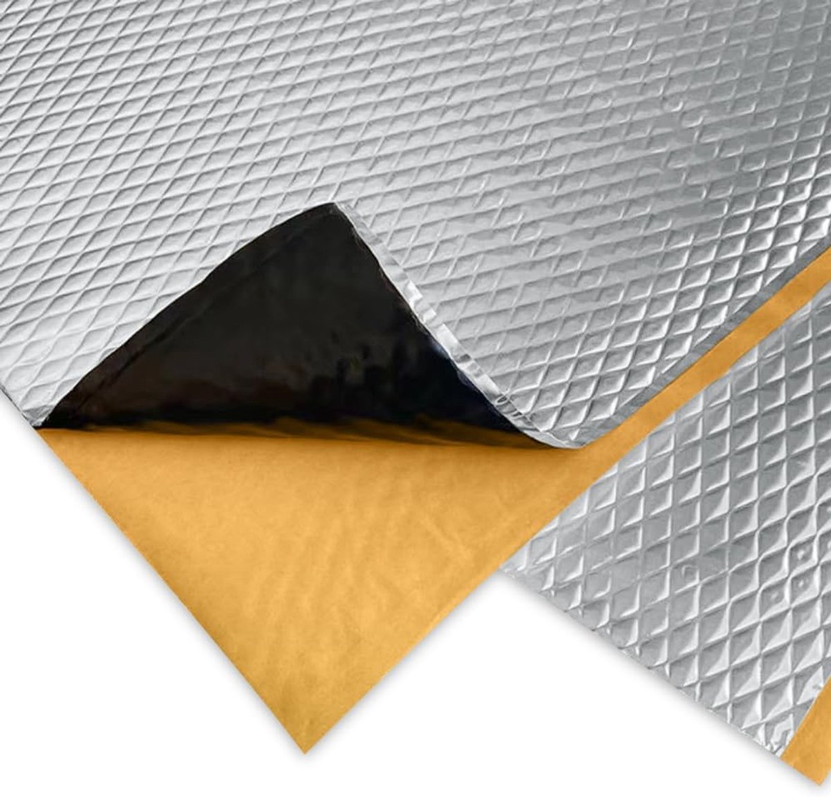 Geluiddempende isolatiematten 400 x 250 mm - Aluminium butyl - Zelfklevend - Ideaal voor auto-isolatie - ShopVlot