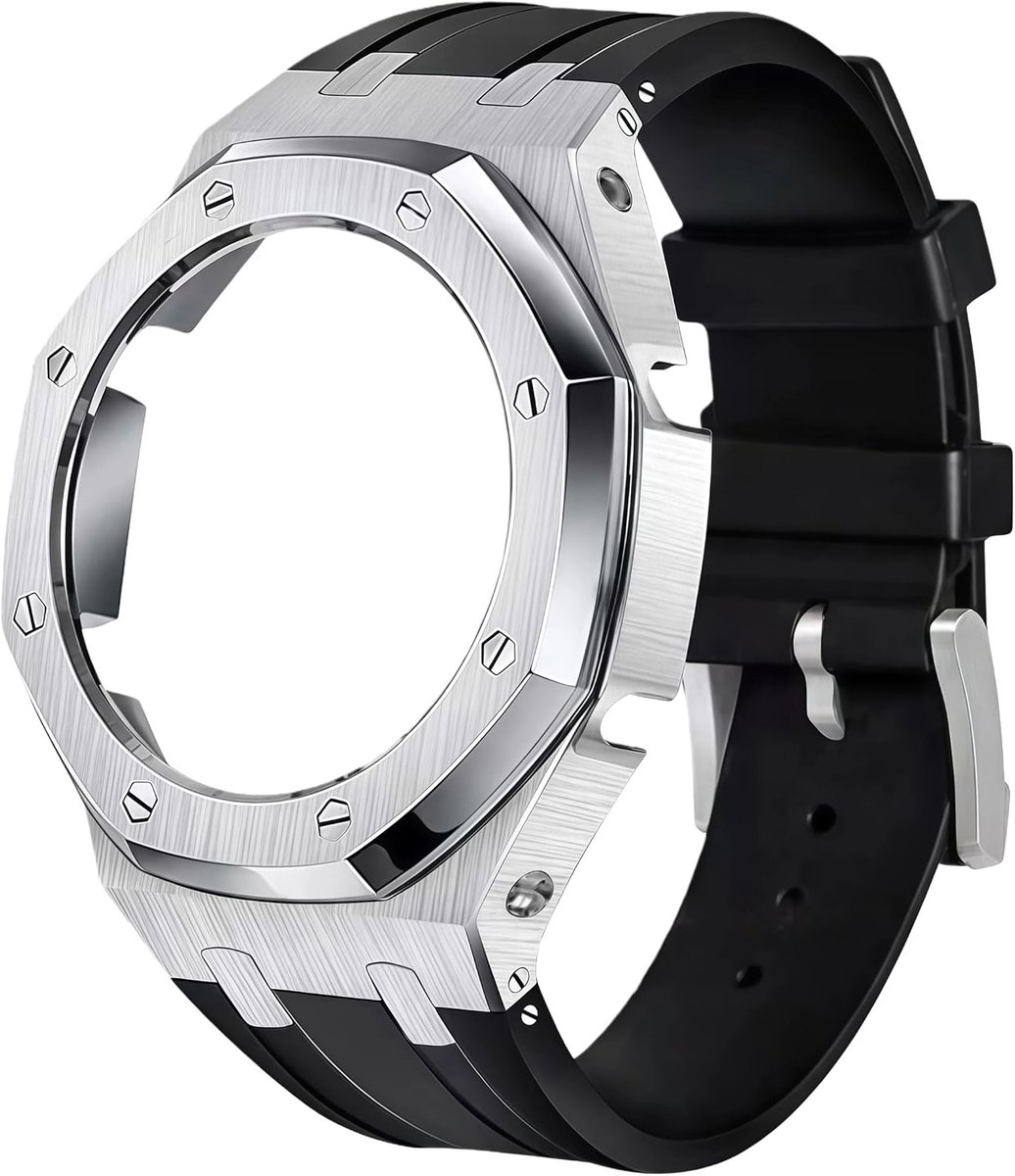 Vervangende Silikon Horlogeband - 316L Roestvrijstalen Bezel - Geschikt voor Casio G-Shock GA-2100/GA-2110 - ShopVlot
