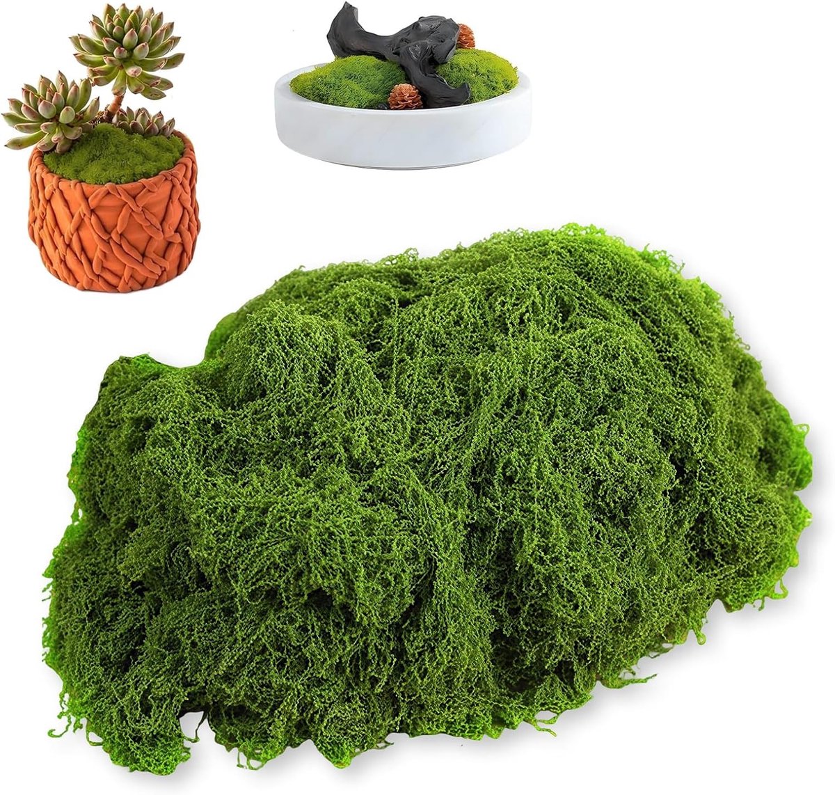 Kunstmos 300 g - realistisch lichtgroen polyester - wasbaar en pluist nauwelijks - ideaal voor miniatuurlandschappen - ShopVlot