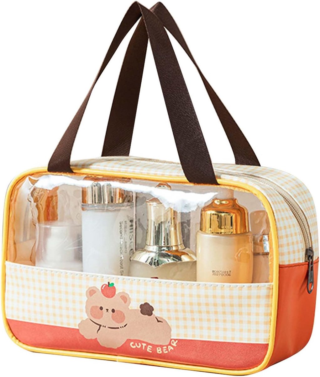 Toilettas Transparant - Waterdichte PVC Make-up Tas - Handige Opbergruimte - Ideaal voor Reizen - ShopVlot