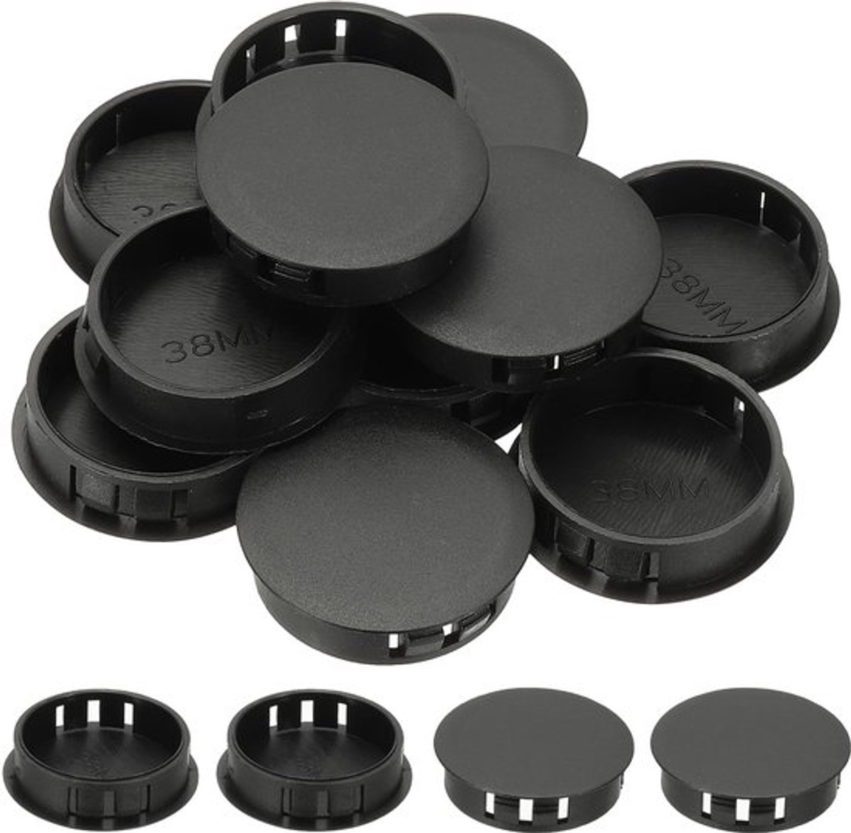 Plastic Stekkers 34pcs 1 1/2" (38mm) Zwarte Nylon Plugs voor Rond Alle Holes