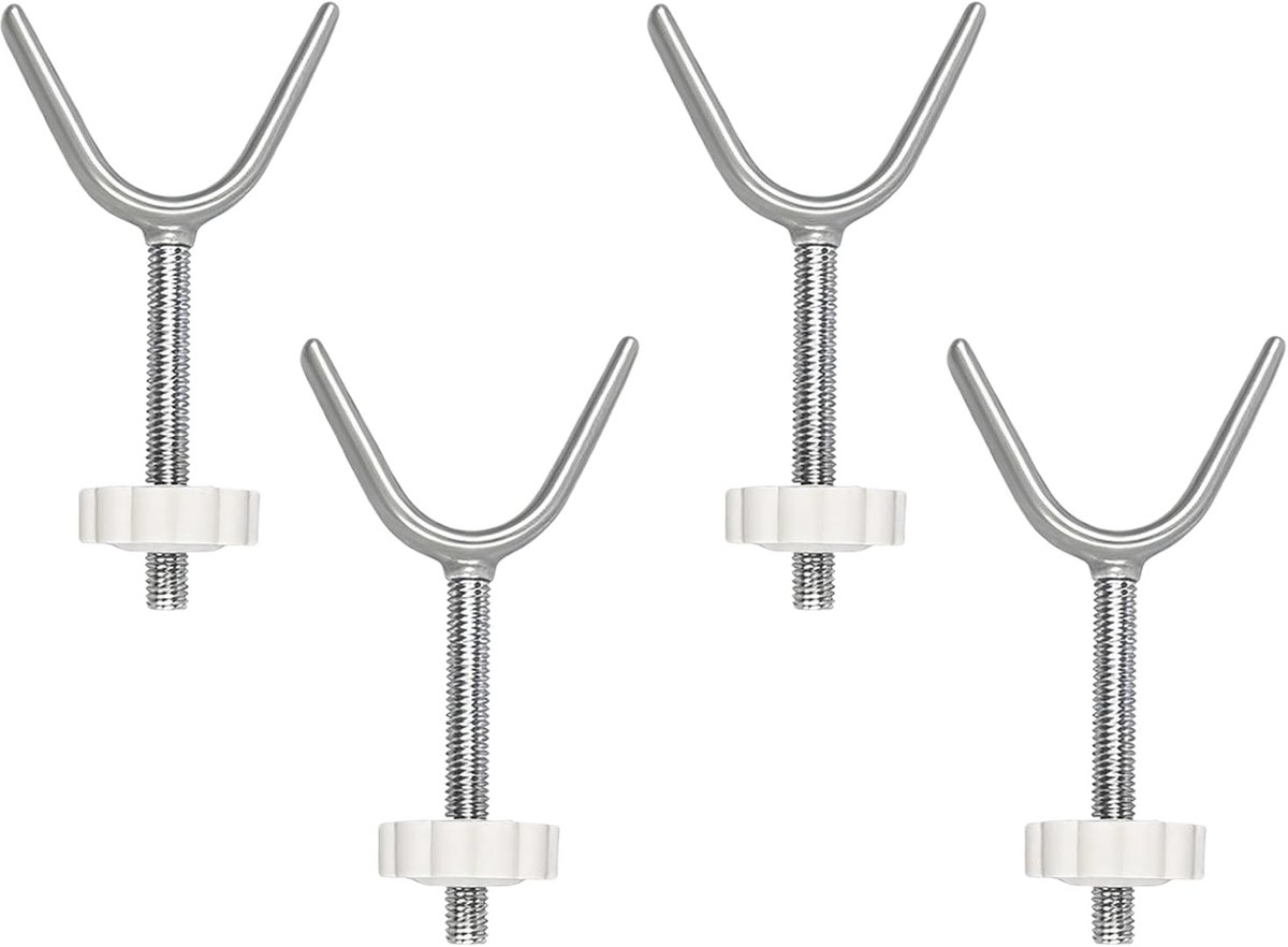 4-delige set drukschroeven - stalen en pvc - voor veiligheidsleuningen - veilige trap- en deurverlenging - ShopVlot