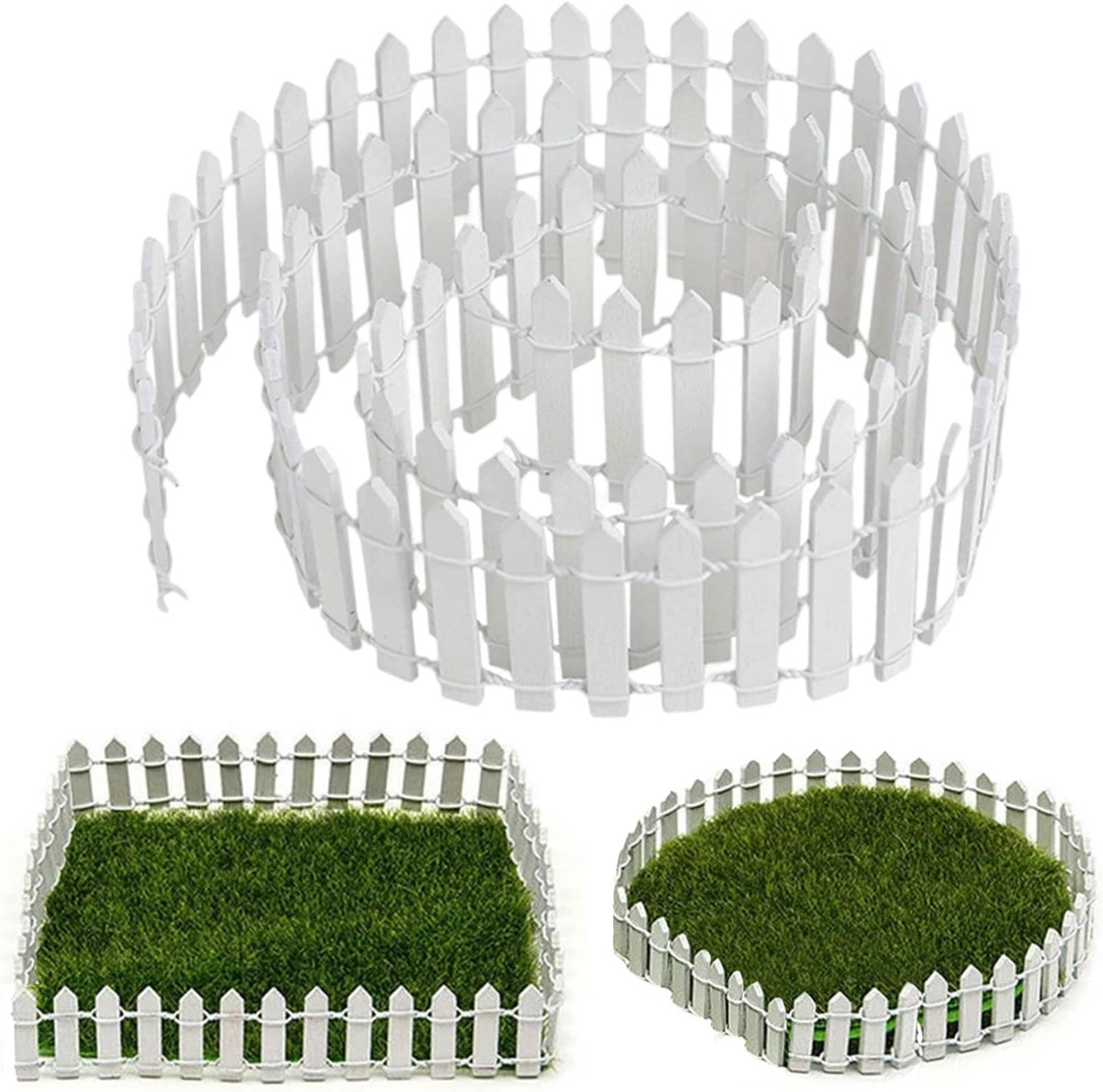 SnelShoppen - Miniatuur Tuinafscheiding Wit Flexibele Mini Tuinhek Decoratie, Miniatuur Fence voor Tuin Decoratie, DIY Model Tuin, Sterk en Duurzaam