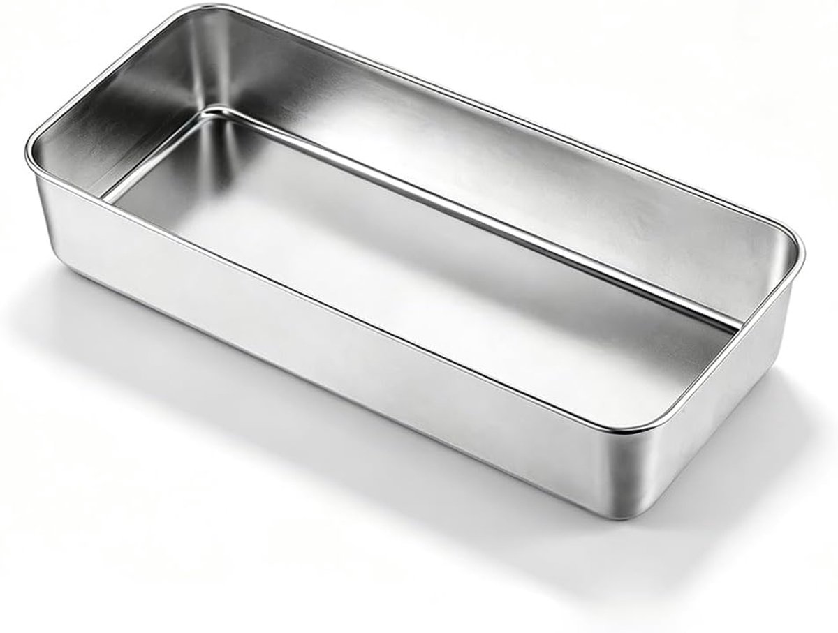 Broodbakvorm 33 x 15 x 6 cm - roestvrij staal - ovenbestendig - ideaal voor gezond bakken - ShopVlot