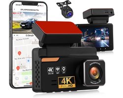 Dashcam 4K+2K met 3 inch IPS scherm - GPS en 5GHz WiFi - Nachtzicht en G-sensor - Veilige ritten vastleggen - m-winkel