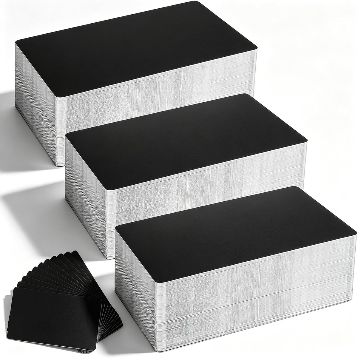 metalen visitekaartjes 300 stuks - aluminium - blanco - waterdicht voor zakelijke doeleinden - ShopVlot