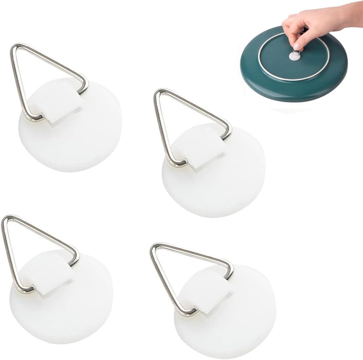 Picture Hangers, 30 Pieces, Plastic Photo Hangers, No Drilling, Self-Adhesive Nail for Picture Frame, for Photos - ShopVlot