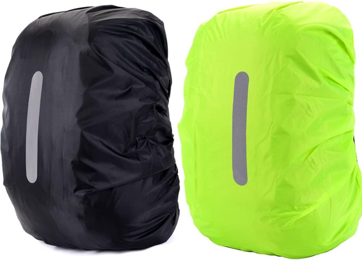 Reflective Waterproof Backpack Cover, Rain Cover, 2 Pieces, Rain Cover for Backpack, Waterproof, Ideal for Hiking - ShopVlot