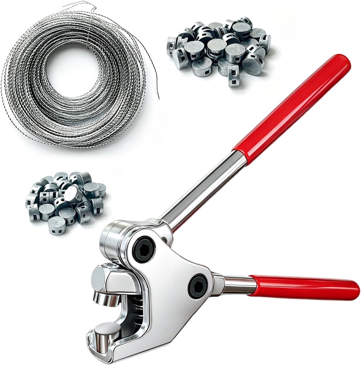 Loodtangset met 60 ronde looddraden en 40 m looddraden - Loodloodtang, loodgieter van stroommeters, watermeters - ShopVlot