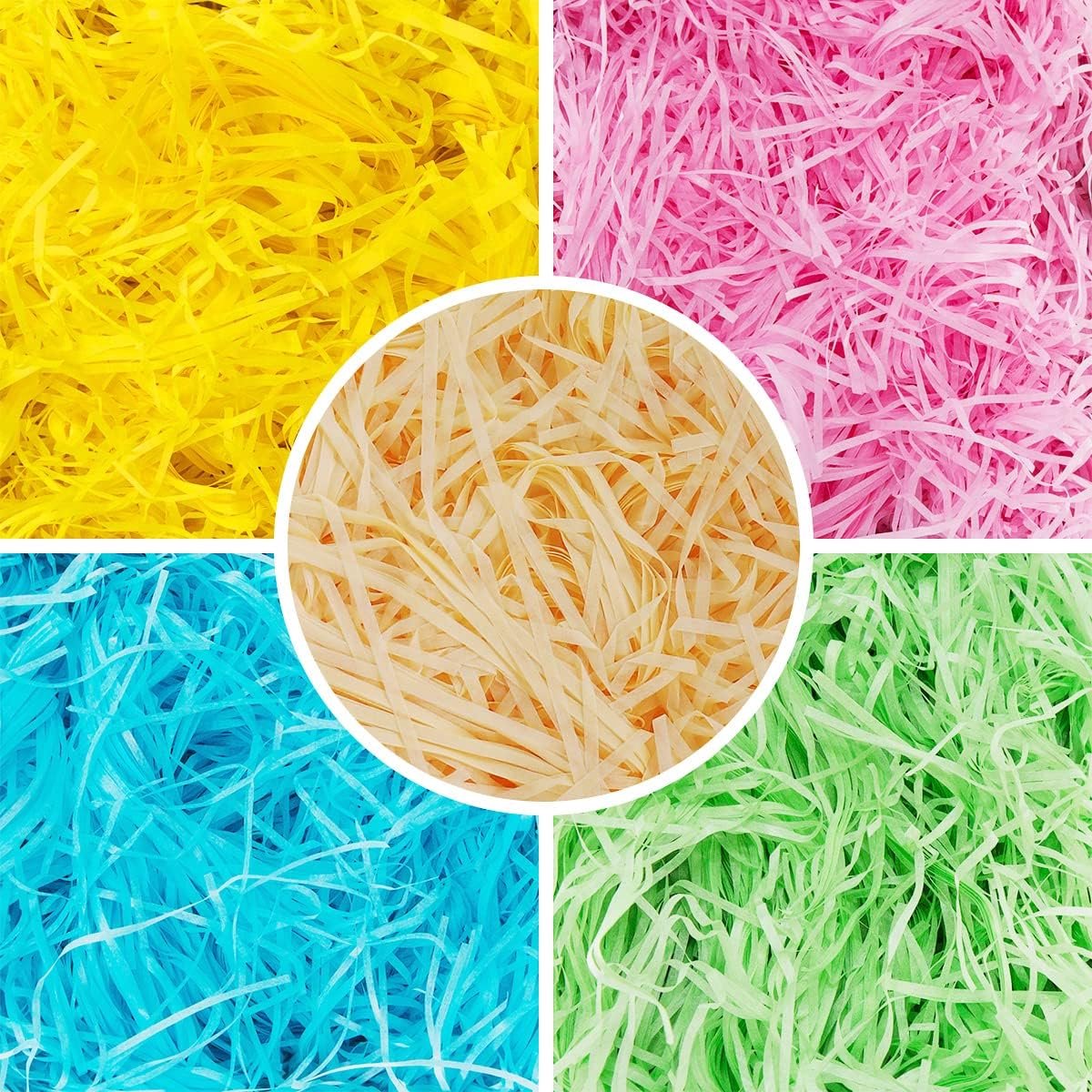 XiXiRan Versnipperd papier, 250 g versnipperd cadeaupapier, knutselpapier, paasgras, mandvulling, knutselpapier - ShopVlot