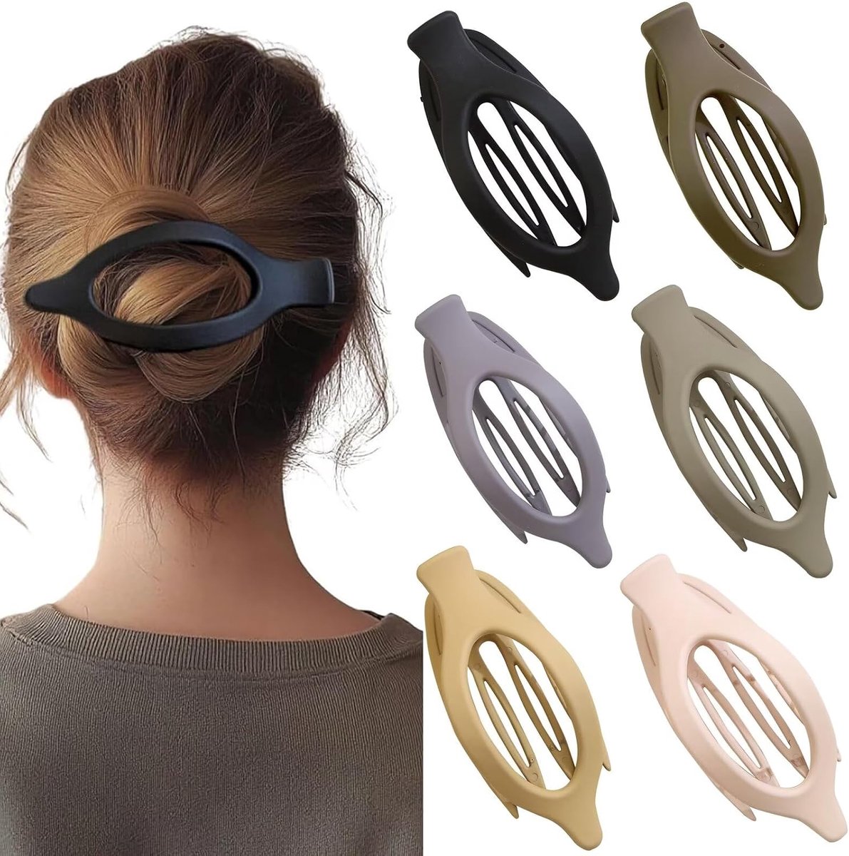 6 Pcs Hair Clips for Women, French Hairpins for Women, Flat Secure Grip Inner Teeth, Claw Clip for Thin Hair and Thick - ShopVlot