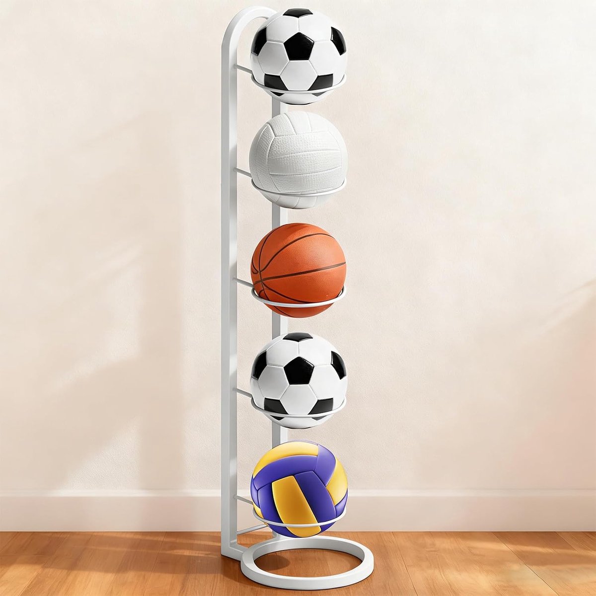5 Layer Ball Stand, Metal Ball Holder, Vertical Ball Rack, Ball Storage, Ball Stand, Display Holder, Suitable for - ShopVlot