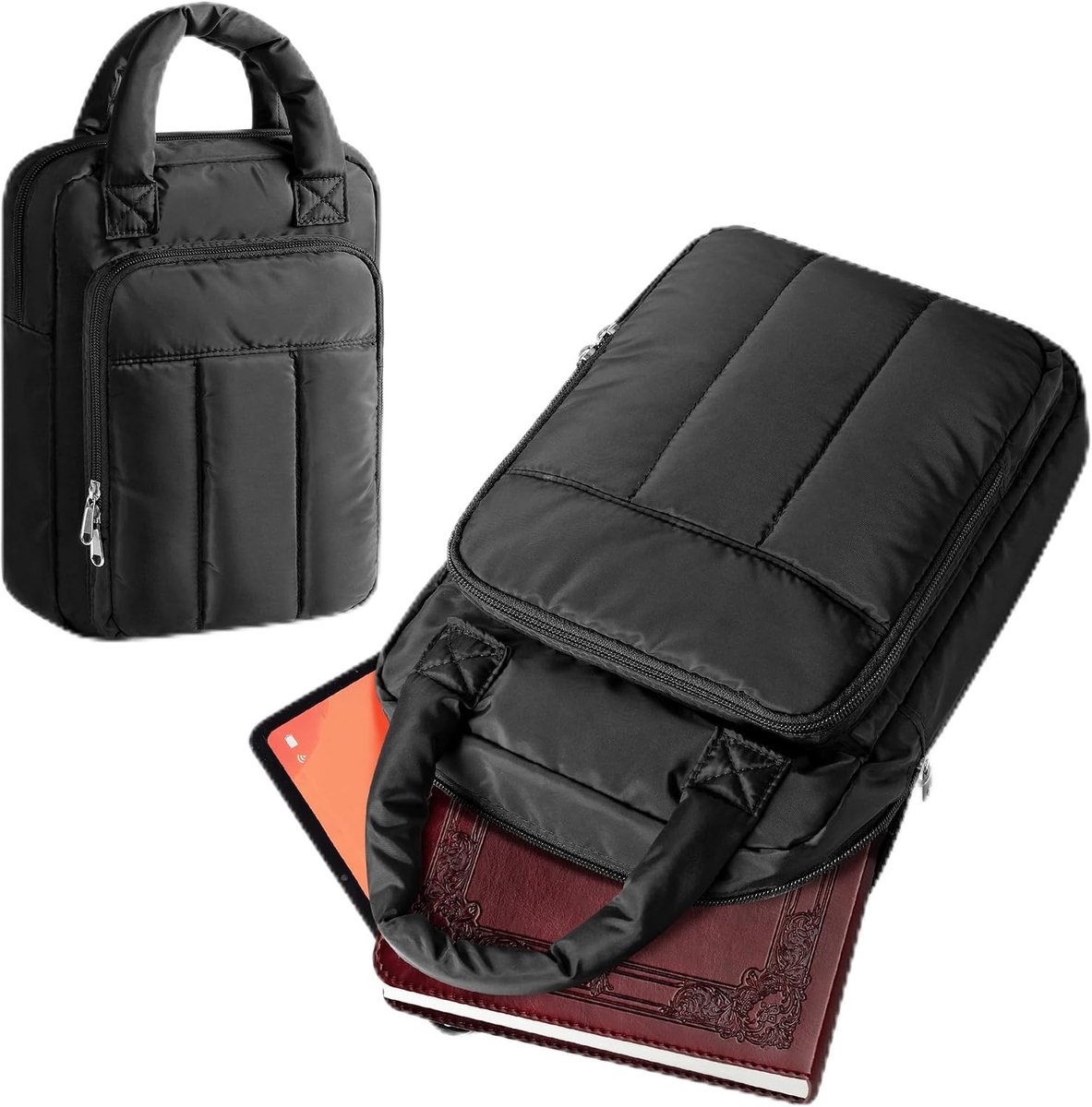 Bible Cover for Women, Bible Bag with Zipper Bookbag, Church Bag for Study Supplies, Black - ShopVlot