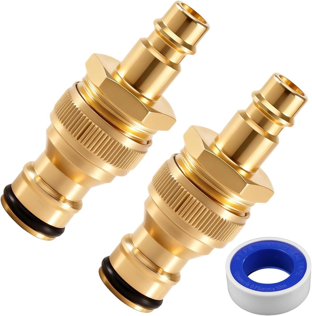 2 stuks persluchtadapter, afwatering, messing persluchtaansluiting 1/2 inch met afdichtband voor tuinirrigatiesystemen - ShopVlot